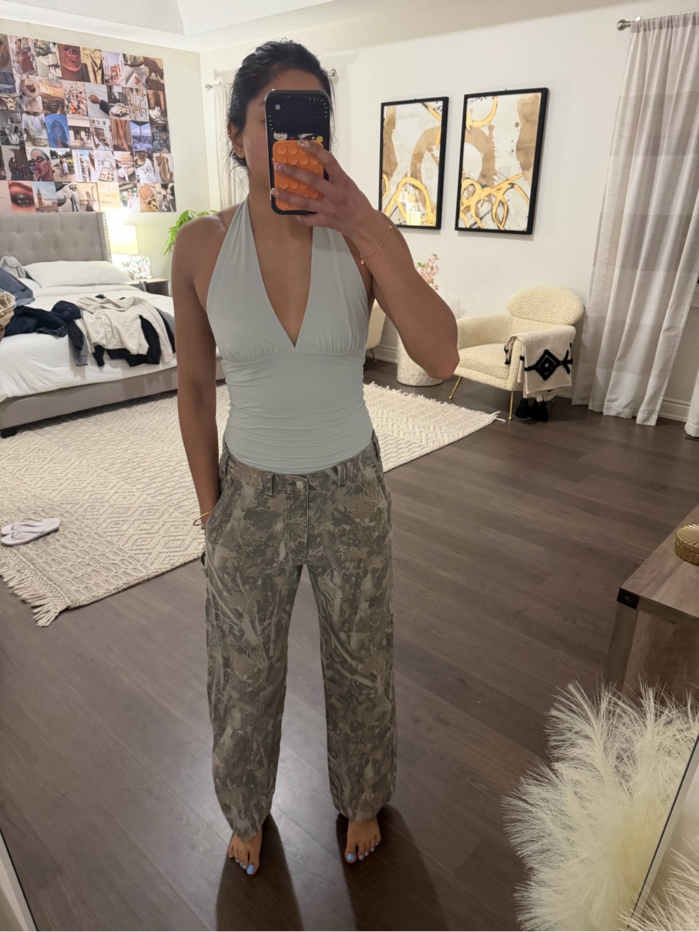 Wilfred Pale Sage Halter V-Neck top - Picture 2 of 3
